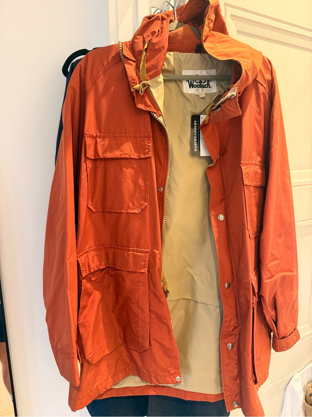 Woolrich Men's Rust Orange Hooded Field Jacket